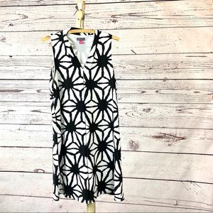 Vince Camuto Black & White Gauze Dress S
